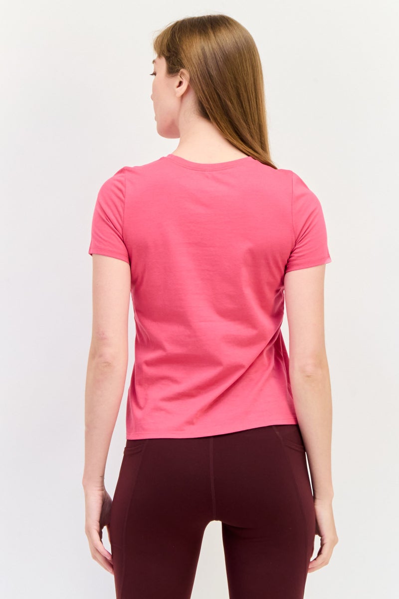 SKECHERS Women Sportswear Fit Short Sleeves Outdoor T-Shirt, Pink - Image 4