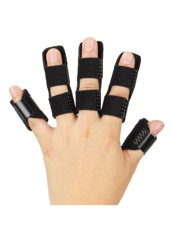 move 5-Piece Finger Splint Set Adjustable Trigger Bracket Knuckle Fixation Broken Finger Protector Broken Finger Straightening Arthritis Relief Pain Relief Black  - Image 1