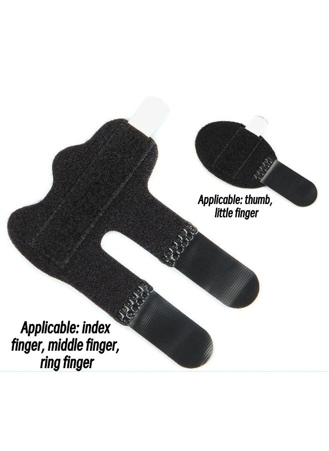 move 5-Piece Finger Splint Set Adjustable Trigger Bracket Knuckle Fixation Broken Finger Protector Broken Finger Straightening Arthritis Relief Pain Relief Black  - Image 4