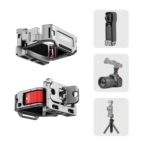 BRDRC Pocket 3 Cage Expansion Adapter, Aluminum Alloy Mount Metal Bracket Attachments with 1/4 Screw Holes, for GoPro Adapter, Cold Shoe, for Osmo Action Quick-Release for Creator Combo Accessories - Image 1