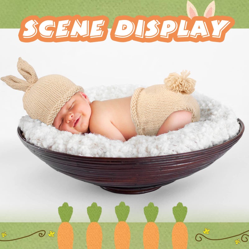 Vabean Easter Rabbit Newborn Photography Prop for 0-6 Months Baby Boy Girl Photo Newborn Bunny Outfits Rabbit Hat Photoshoot Costume - Image 4