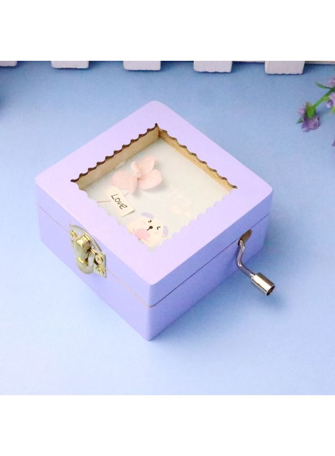 Small Dried Flower Wooden Music Box Cute Wooden Patch Music Box Student Creative Gift Birthday Gift Wholesale-Color:Section C  - Image 1