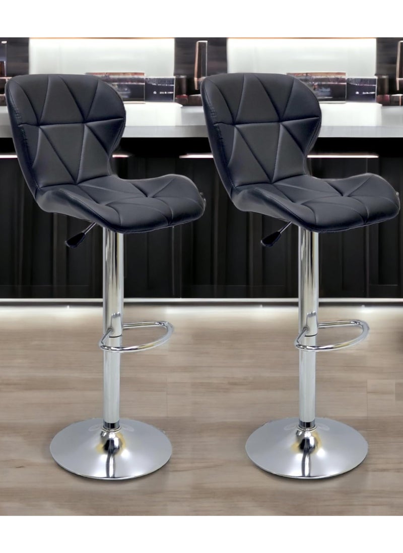 MAPLE HOME DECORATION Maple Home High Bar Chair Counter Stool Leather 360° Roating Armless Backrest Stainless Steel Legs Footrest Restaurant Pub Living Furniture  - Image 2