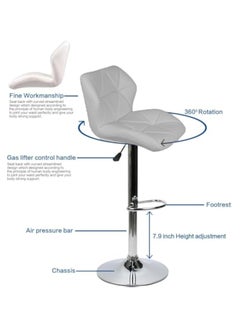 MAPLE HOME DECORATION Maple Home High Bar Chair Counter Stool Leather 360° Roating Armless Backrest Stainless Steel Legs Footrest Restaurant Pub Living Furniture  - Image 5