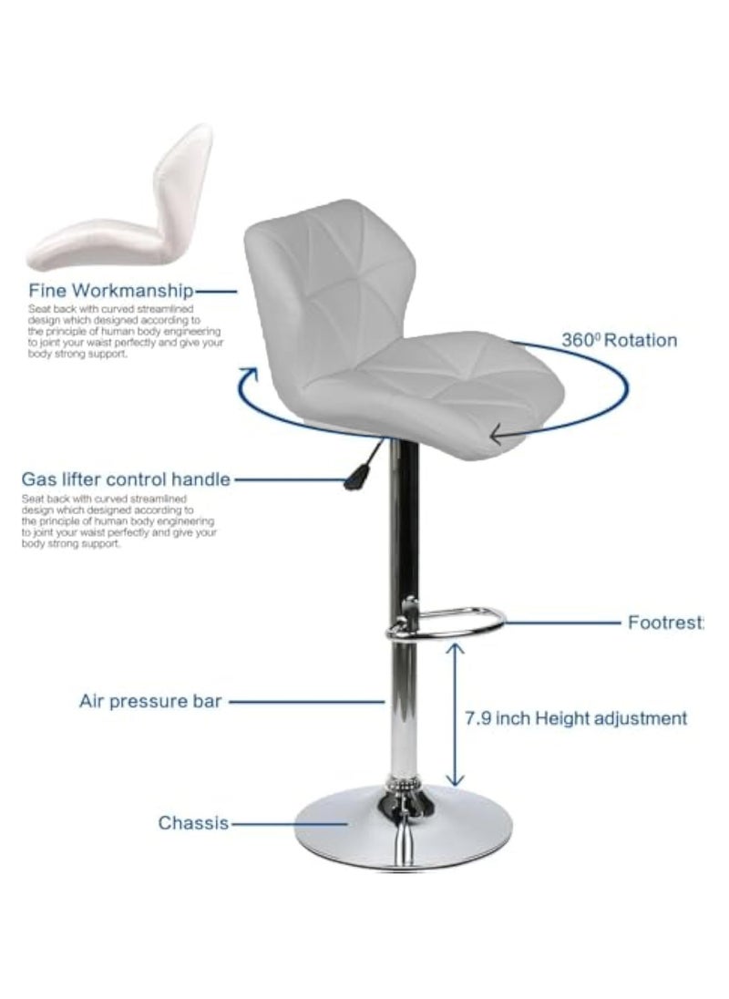 MAPLE HOME DECORATION Maple Home High Bar Chair Counter Stool Leather 360° Roating Armless Backrest Stainless Steel Legs Footrest Restaurant Pub Living Furniture  - Image 5
