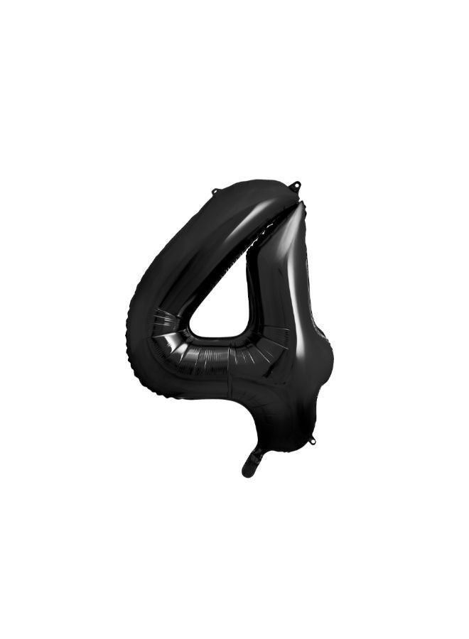 PartyDeco Foil Balloon Number ''4'', 86cm, black  - Image 1