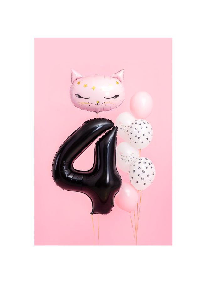 PartyDeco Foil Balloon Number ''4'', 86cm, black  - Image 2