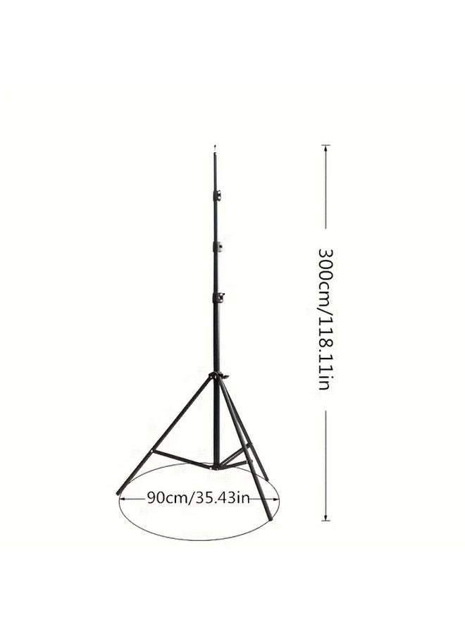Adjustable 3 Meter Tripod With Laser Level Durable Iron Extendable Support Rod 118.11 Inch Triangle Bracket - Image 1