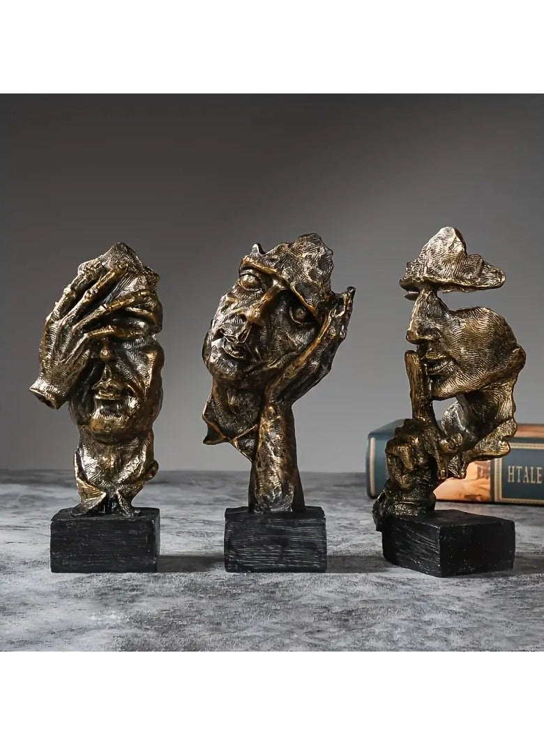 Generic - THINKER STATUES 3 Pcs - Elegant Modern Decor for Home, Office & Gifting – Ideal for Valentine's Day, Easter, St. Patrick's Day, Parties & Tabletop Displays - Image 1