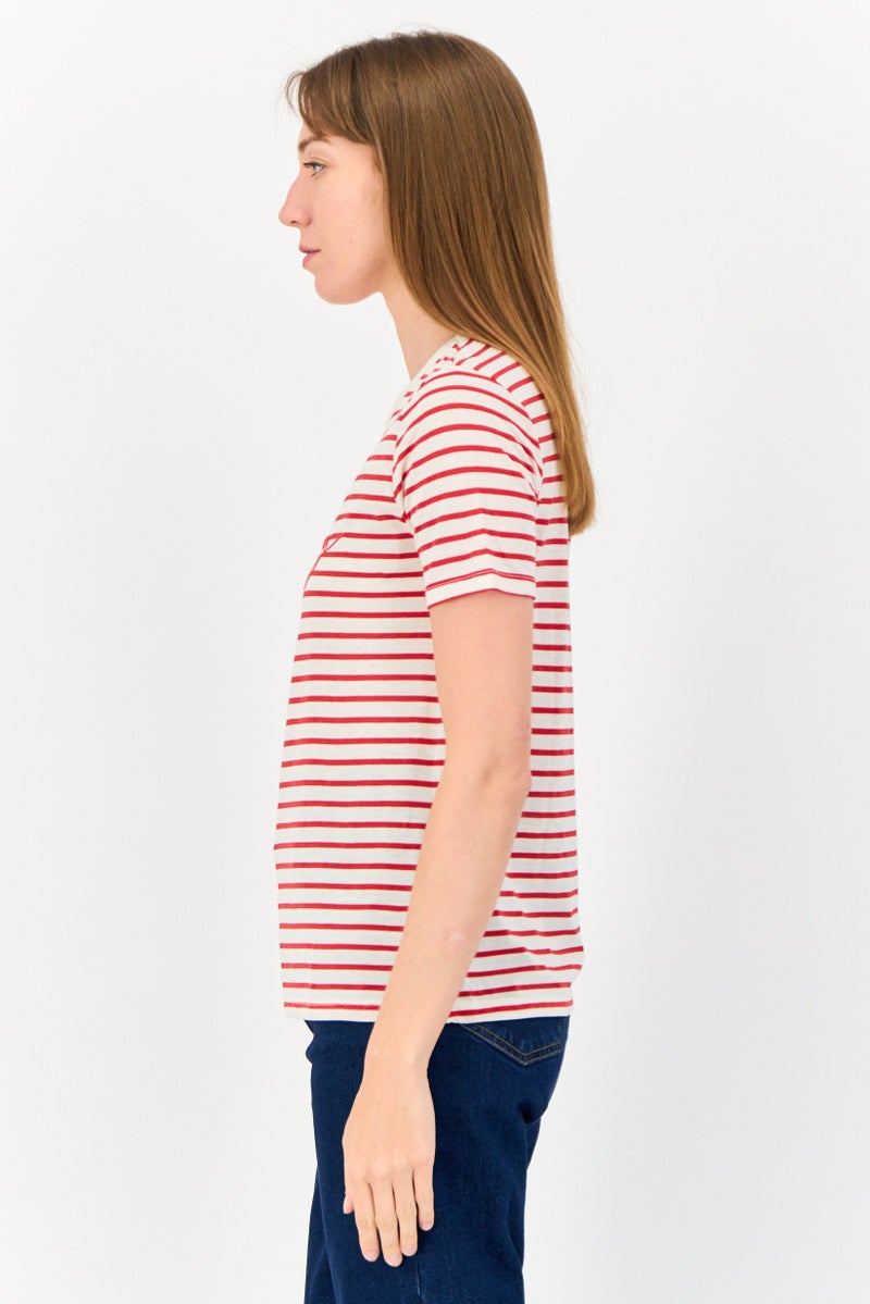 ONLY Jacqueline De Young x Only Women Regular Fit Short Sleeves Stipe T-Shirt, Multicolor  - Image 2
