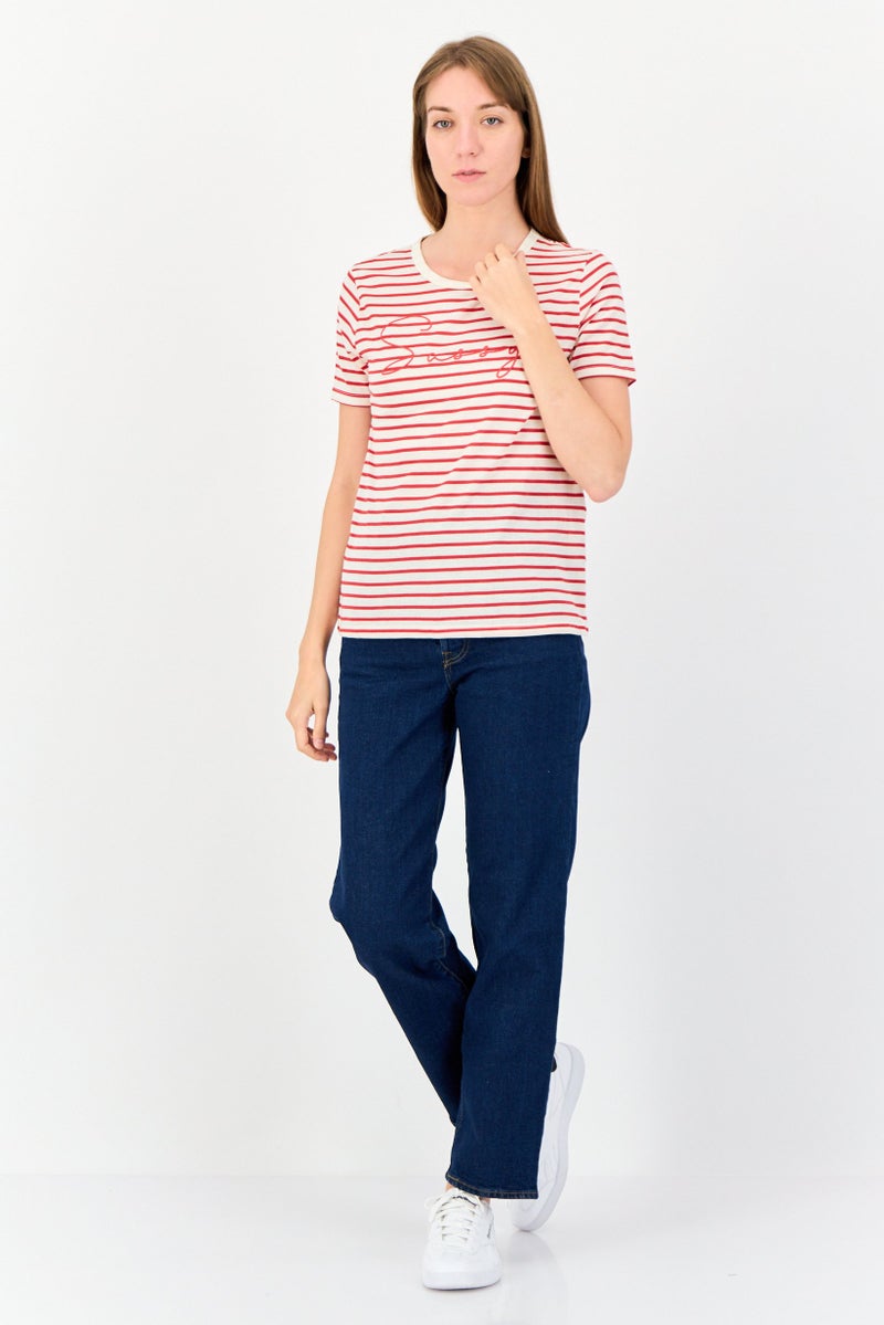 ONLY Jacqueline De Young x Only Women Regular Fit Short Sleeves Stipe T-Shirt, Multicolor  - Image 4