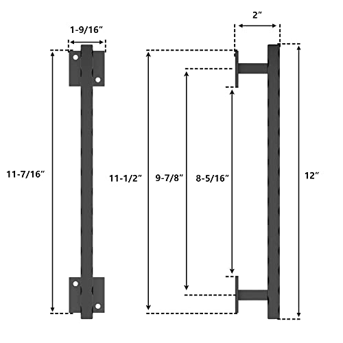 SKYSEN Sliding Barn Door Handle Pull Black for Sliding Barn Door 12" Black(684) - Image 4