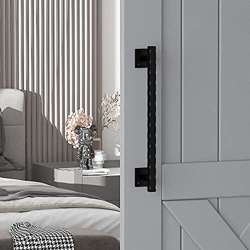 SKYSEN Sliding Barn Door Handle Pull Black for Sliding Barn Door 12" Black(684) - Image 5