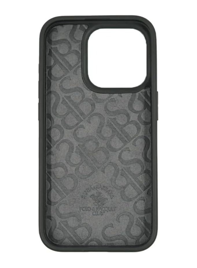 SANTA BARBARA POLO & RACQUET CLUB Knight Series Classic Business Design by Genuine Leather Phone Back Case and Cover for Apple iPhone Case for iPhone 15 Pro Max - Black  - Image 2