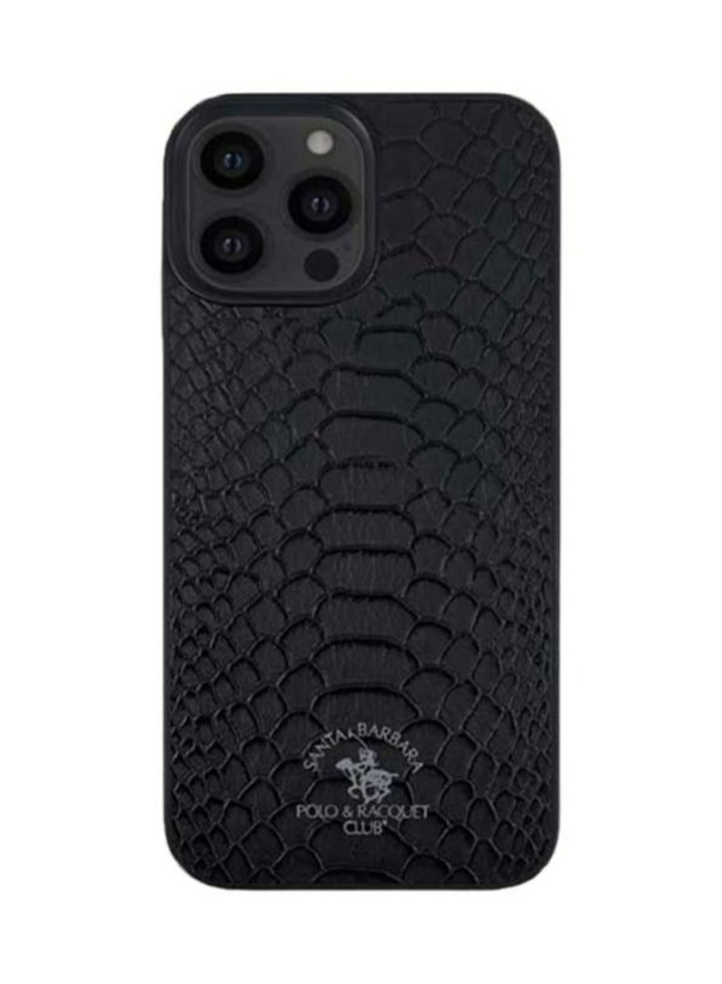SANTA BARBARA POLO & RACQUET CLUB Knight Series Classic Business Design by Genuine Leather Phone Back Case and Cover for Apple iPhone Case for iPhone 15 Pro Max - Black  - Image 4