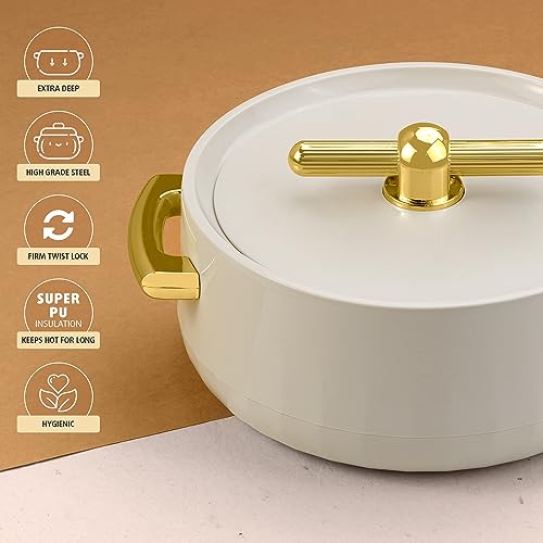 Selvel Stainless Steel Elegance 1700Ml Casserole|Advanced Pu Insulation|Elegant Design Insulation|Keeps Food Hot&Fresh For Long Hrs|Chapati,Roti,Biryani And More (Repose Gray) - Image 4