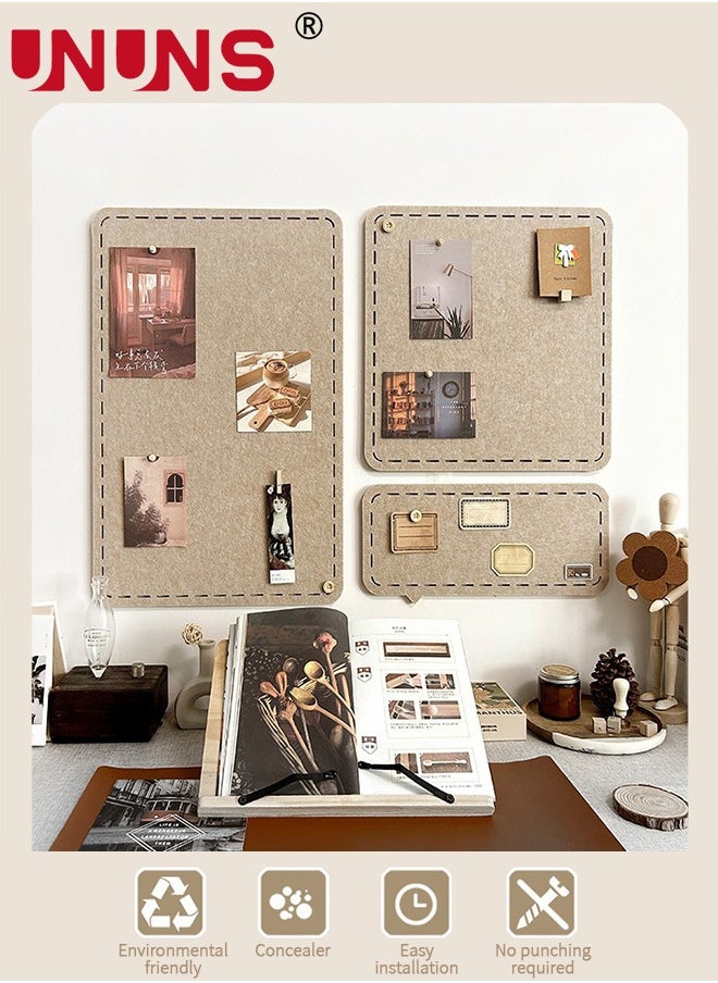UNUNS 3 PCS Bulletin Board,Notice Board for Bedrooms Offices Home Wall Decoration,Notice Board Self Adhesive Cork Board,for Paste Notes,Photos,Schedules  - Image 3