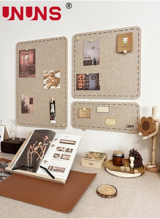 UNUNS 3 PCS Bulletin Board,Notice Board for Bedrooms Offices Home Wall Decoration,Notice Board Self Adhesive Cork Board,for Paste Notes,Photos,Schedules  - Image 2