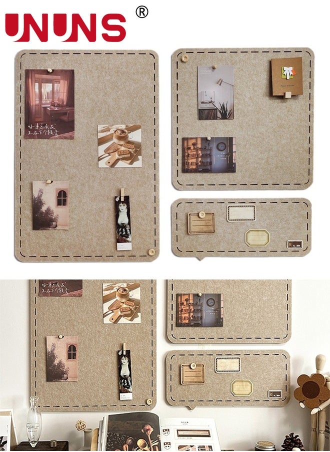 UNUNS 3 PCS Bulletin Board,Notice Board for Bedrooms Offices Home Wall Decoration,Notice Board Self Adhesive Cork Board,for Paste Notes,Photos,Schedules  - Image 1