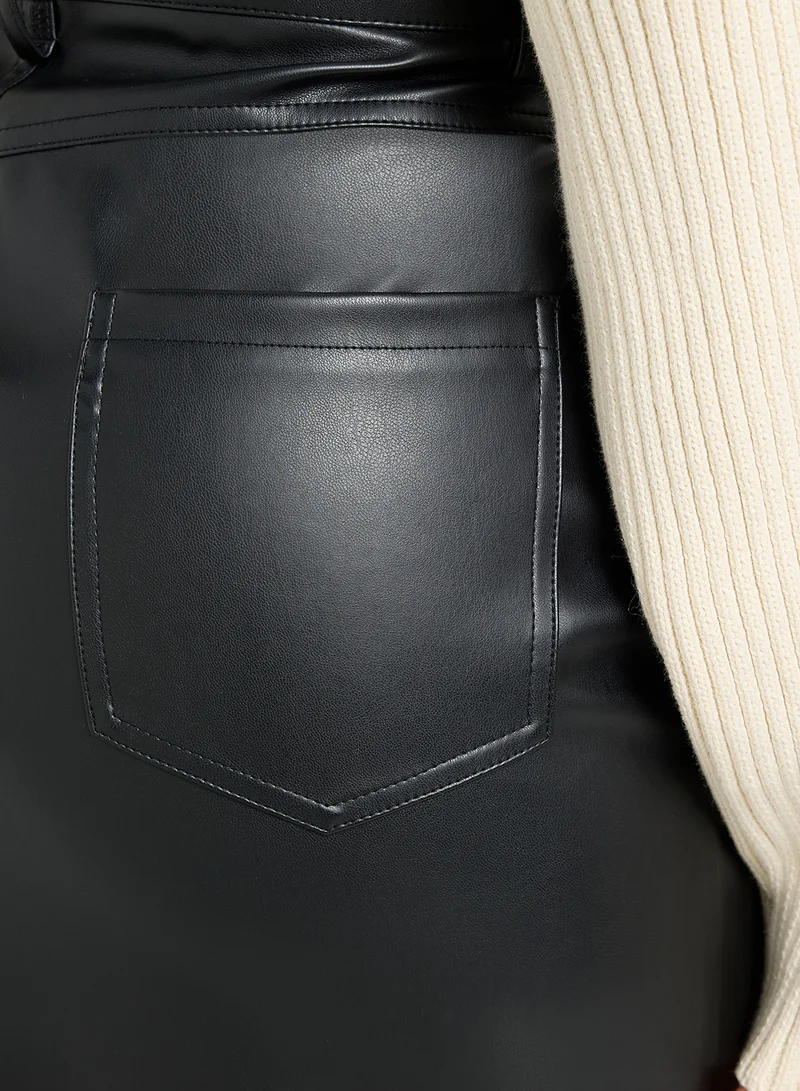 اونلي High Waist Pu Skirt