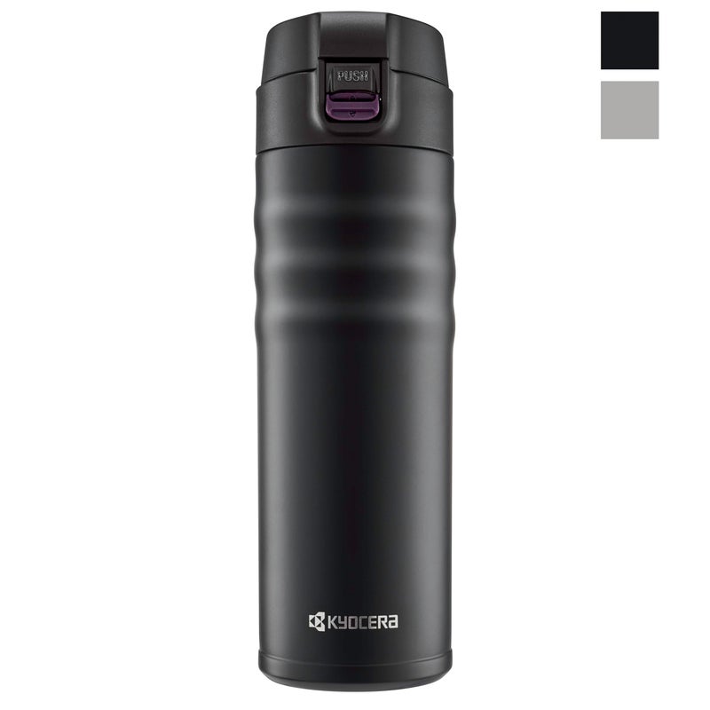 Kyocera 17oz. Ceramic Coated Interior, Double Wall Vacuum Insulated, Stainless Steel Travel Mug-Matt Black - Image 4