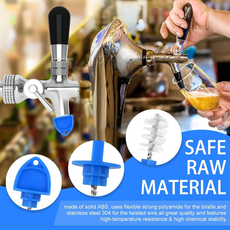 WXJ13 30 Pack Beer Plugs Tap Brush Beer Faucet Tap Brush Caps Cover Cleaning Brush for Draft Beer Faucet Cap, Blue - Image 3