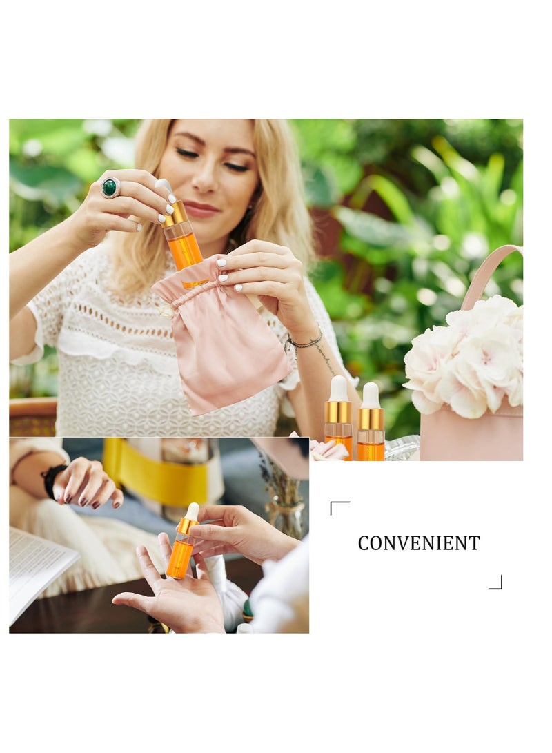 Excefore Glass Dropping Bottles, 50 Pcs Mini Essential Oil Dropper Bottles, with Black Cap Tiny Storage Jar, with Dropper for Perfumes Cosmetic Liquid Aromatherapy Lab (Clear, 5 ml) - Image 5