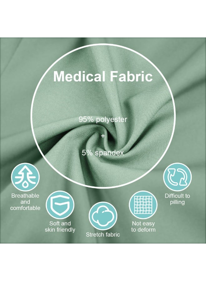 Loquat Womens Medical Scrubs Set Medical Uniform Set Dark Green - Image 4