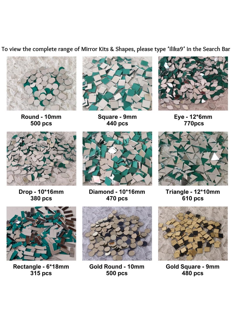 ilika9 Regular Shape Mirror for Lippan Art Square 8mm 100 gms 550 pcs  - Image 5