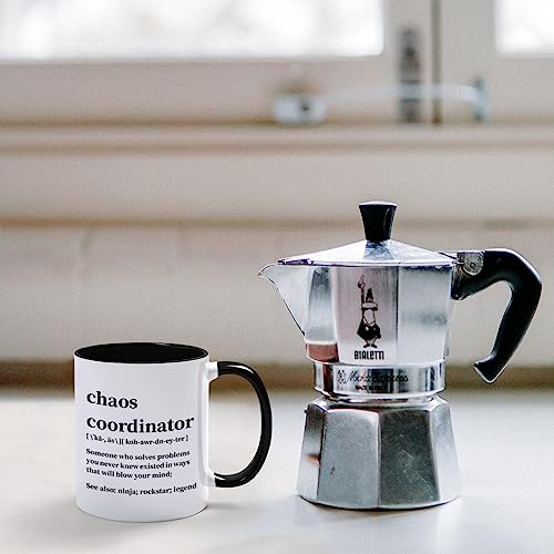 Cabtnca Chaos Coordinator Mug, Gifts, Office Gifts for Coworkers, Boss Coffee Mugs Women, Teacher/Coworker/Boss 11Oz Black Handle - Image 2