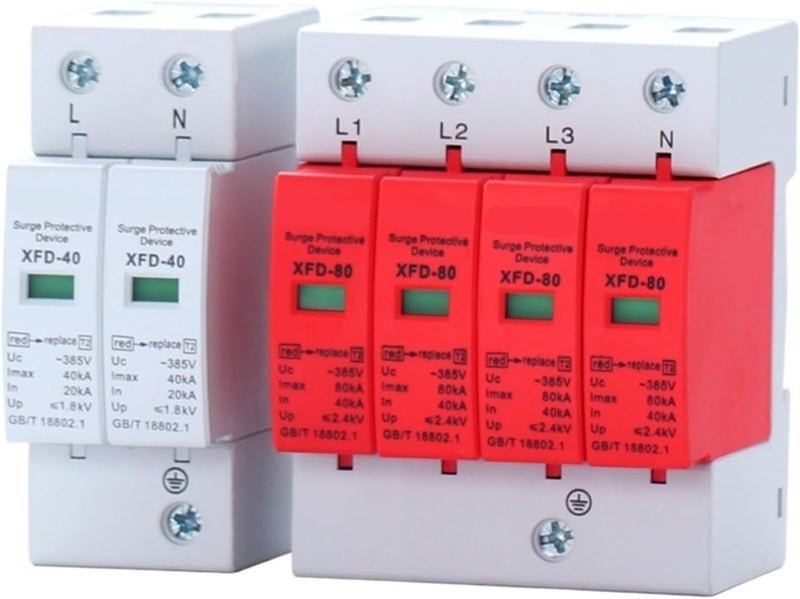 1PCS 1P 2P 3P 4P House Lightning Surge Protector Protective Low-Voltage Arrester Device 380V Lightning Protection Device(4,40KA) - Image 1