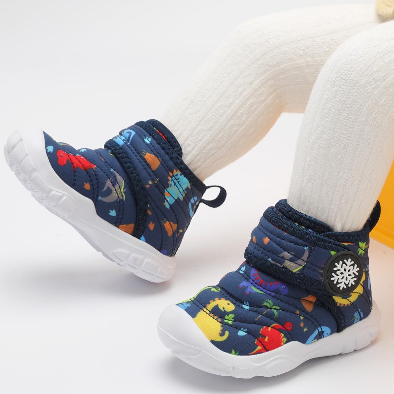 FEETCITY Water Resistance Baby Winter Boots Boys Girs Warm Fleece Cozy Booties Non-Slip Sole Infant Snows Shoes - Image 2