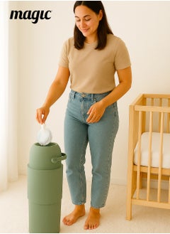 Magic HEKA L Diaper Pail | Odorless & Telescopic | 45 Diaper Capacity | 40 CM to 63 CM Adjustable Height | 2nd Life Concept: Converts to Potty Trainer, Kitchen Waste Bin, or Toilet Lid | Free Roll of 15 Bags  - Image 2