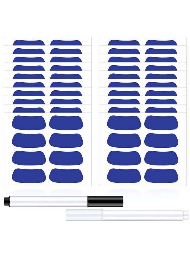 Leelosp 160 Pieces Sports Eye Black Stickers For Kids Football Eye Black Lettering Softball Baseball Face Stickers Fans Eye Strips With 2 Pencils For Party Game Sport Supplies (Blue)  - Image 1
