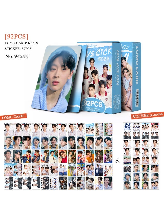 NIBEMINENT 92 Pcs TV series of Thailand Love Sick 2024 Lomo Cards Card For Fans Collection Gifts - Image 1