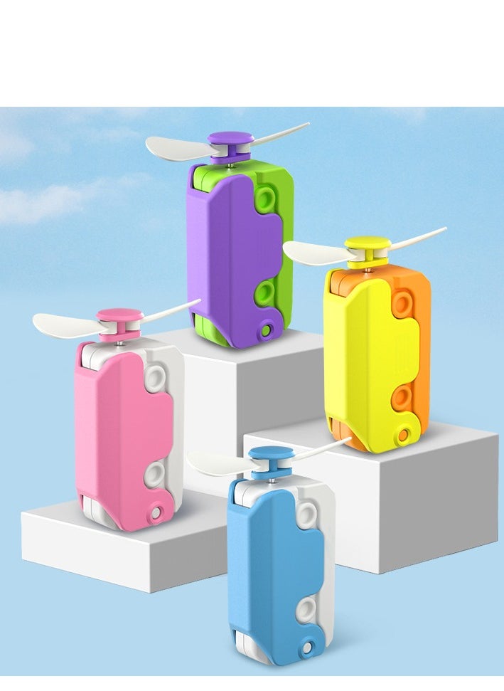 OUYoo 2 in1 Portable Mini Handheld Fan Fidget Toy, USB Rechargeable Cute Fans And Fidget Toy, Cool Radish Knife Small Fan for Outdoor Office  - Image 3
