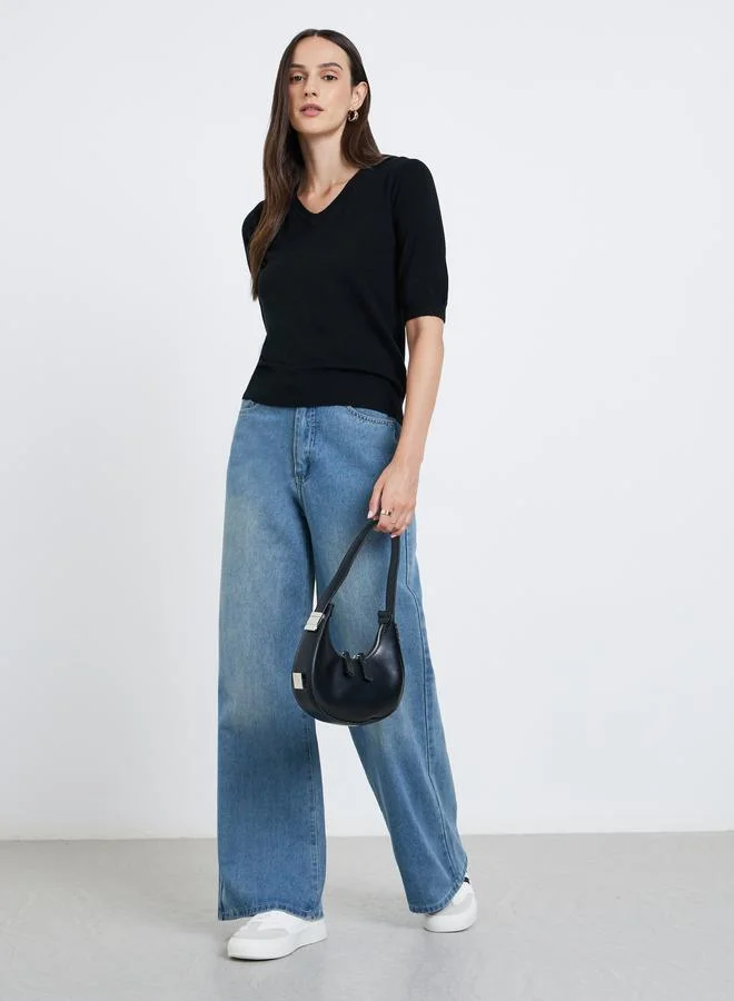 ستايلي بلوزة سادة محبوكة