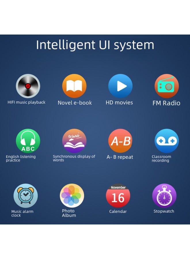 مشغل موسيقى Mp3 مقاس 2.4 بوصة، بطاقة Mp4، مفتاح لمس قابل للإدراج، بلوتوث، صندوق صوتي شخصي محمول، كمبيوتر رقمي/mp3/mp4- لون الجسم: 256 جيجابايت، بطاقة TF فردية للبيع، سعة الذاكرة: 16 جيجابايت