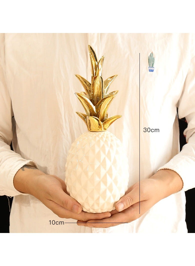 Pineapple Figurines Resin Pineapple Statue Artificial Fruit Figurines Ornament for Wedding Centerpiece Home Office Tabletop Decor - Image 2