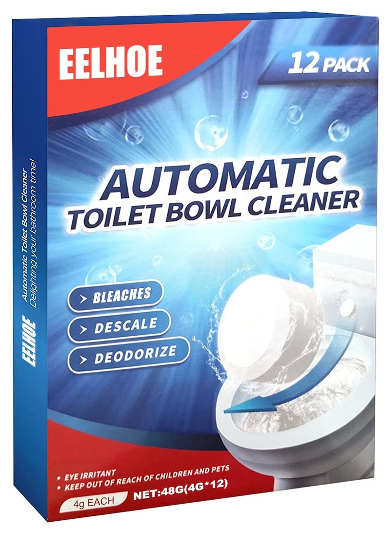 إيلهو جهاز تنظيف صحن المرحاض، جهاز تنظيف صحن المرحاض التلقائي مع المبيض، جهاز تنظيف خزان المرحاض الدائم مع تكنولوجيا الإفراج المستدام، جهاز تنظيف المرحاض المنزلي مع سهولة التشغيل - 12 حزمة - Image 1