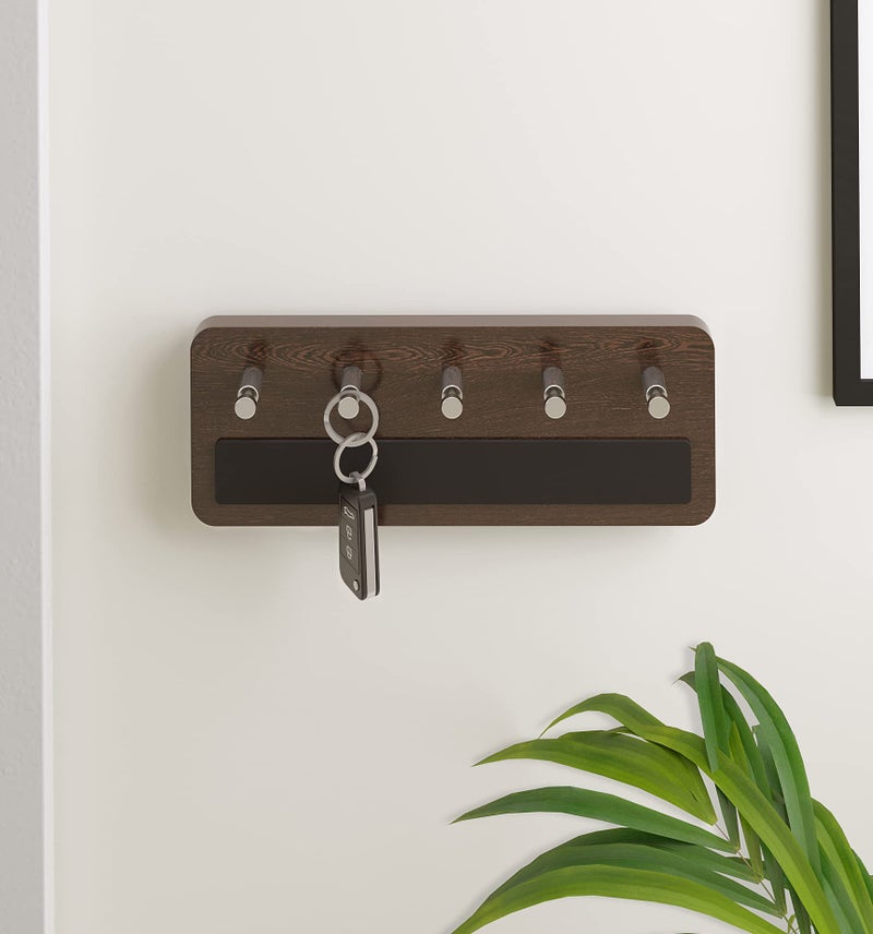 BLUEWUD Skywood Engineered Wood Wall Mounted Decor Key Holder Hanger with 5 Hooks for Living Room Home Furniture (Key Hooks- for 5 Keys) (Wenge) - Image 5