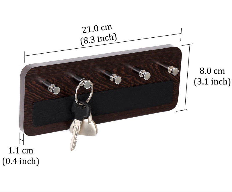 BLUEWUD Skywood Engineered Wood Wall Mounted Decor Key Holder Hanger with 5 Hooks for Living Room Home Furniture (Key Hooks- for 5 Keys) (Wenge) - Image 4