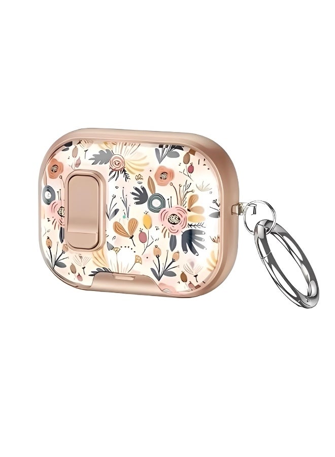 Floral AirPods 4 Case with Safety Lock & Built-in Phone Stand - Image 1