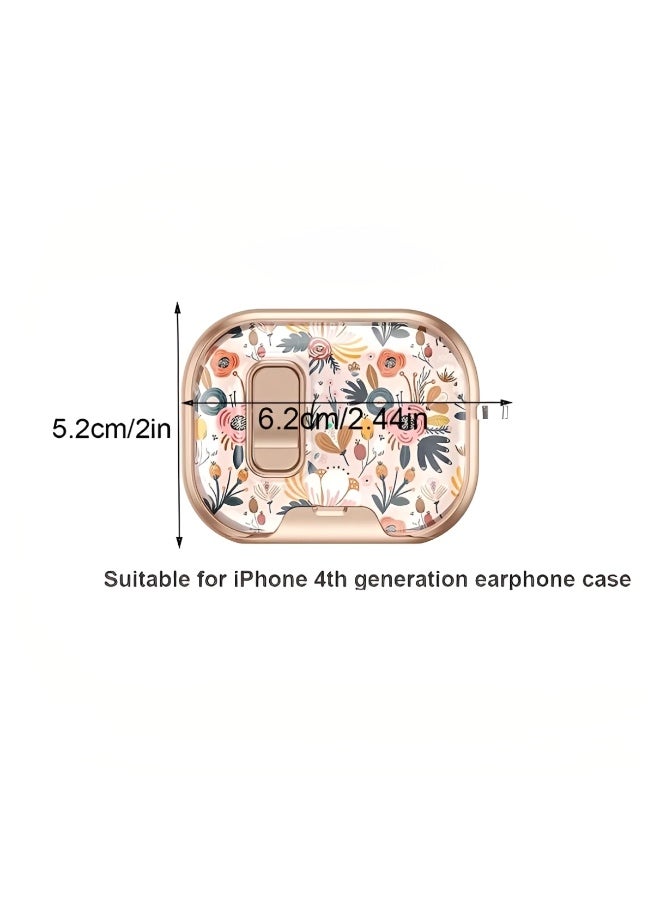 Floral AirPods 4 Case with Safety Lock & Built-in Phone Stand - Image 3