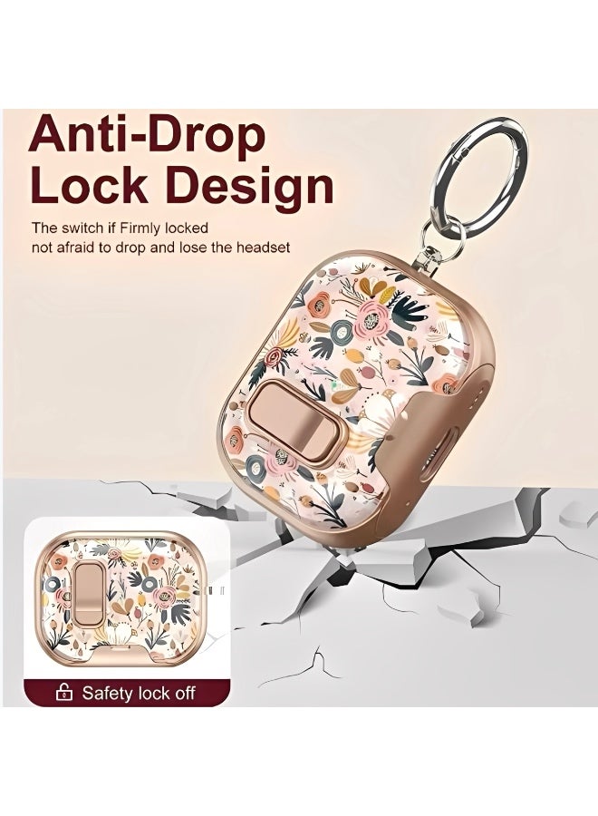 Floral AirPods 4 Case with Safety Lock & Built-in Phone Stand - Image 4
