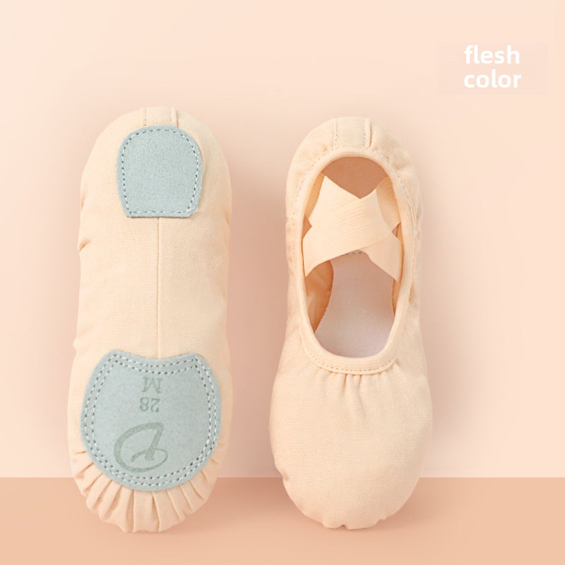 Generic Adult Canvas Dance Shoes Soft Sole Ballet Slipper Flesh color