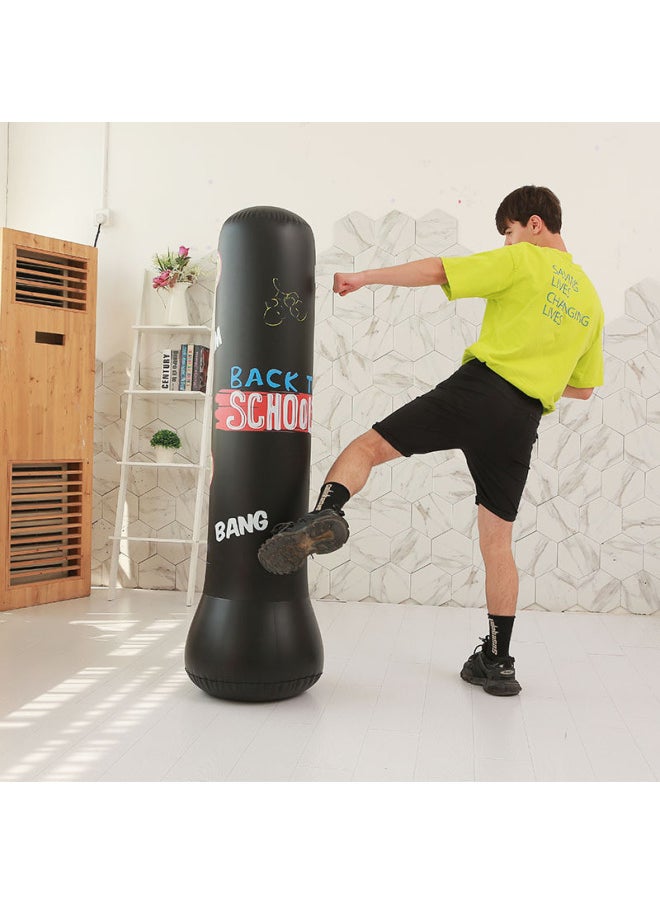 Sales Inflatable Children Tumbler Adult Fitness Boxing Column Thickened Pvc Children Decompression Toys Gifts-Color:Black 1.5 M  - Image 2
