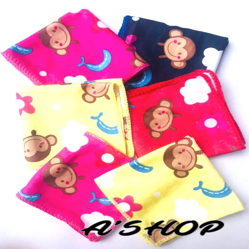 A'SHOP Soft Cartoon Hankies for Girls; Kids; Women (Multicolour ; Pack of 6) - Image 3