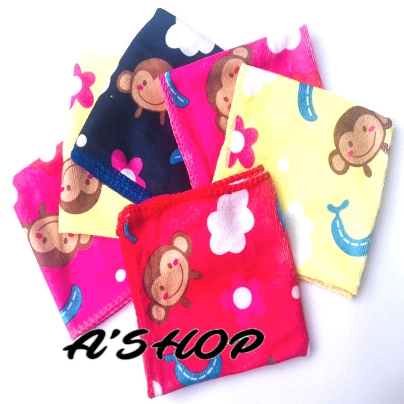 A'SHOP Soft Cartoon Hankies for Girls; Kids; Women (Multicolour ; Pack of 6) - Image 1