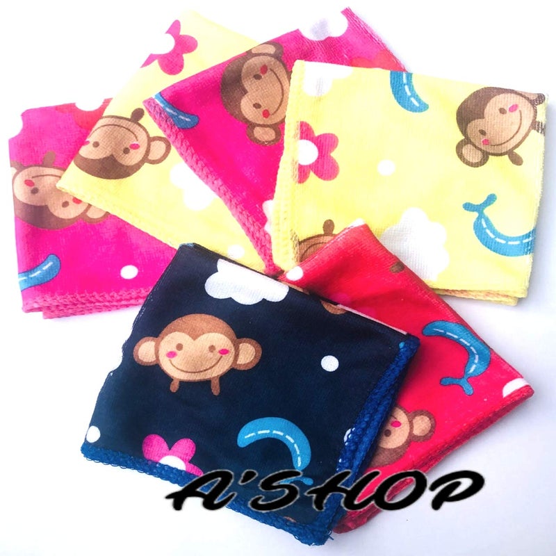 A'SHOP Soft Cartoon Hankies for Girls; Kids; Women (Multicolour ; Pack of 6) - Image 2